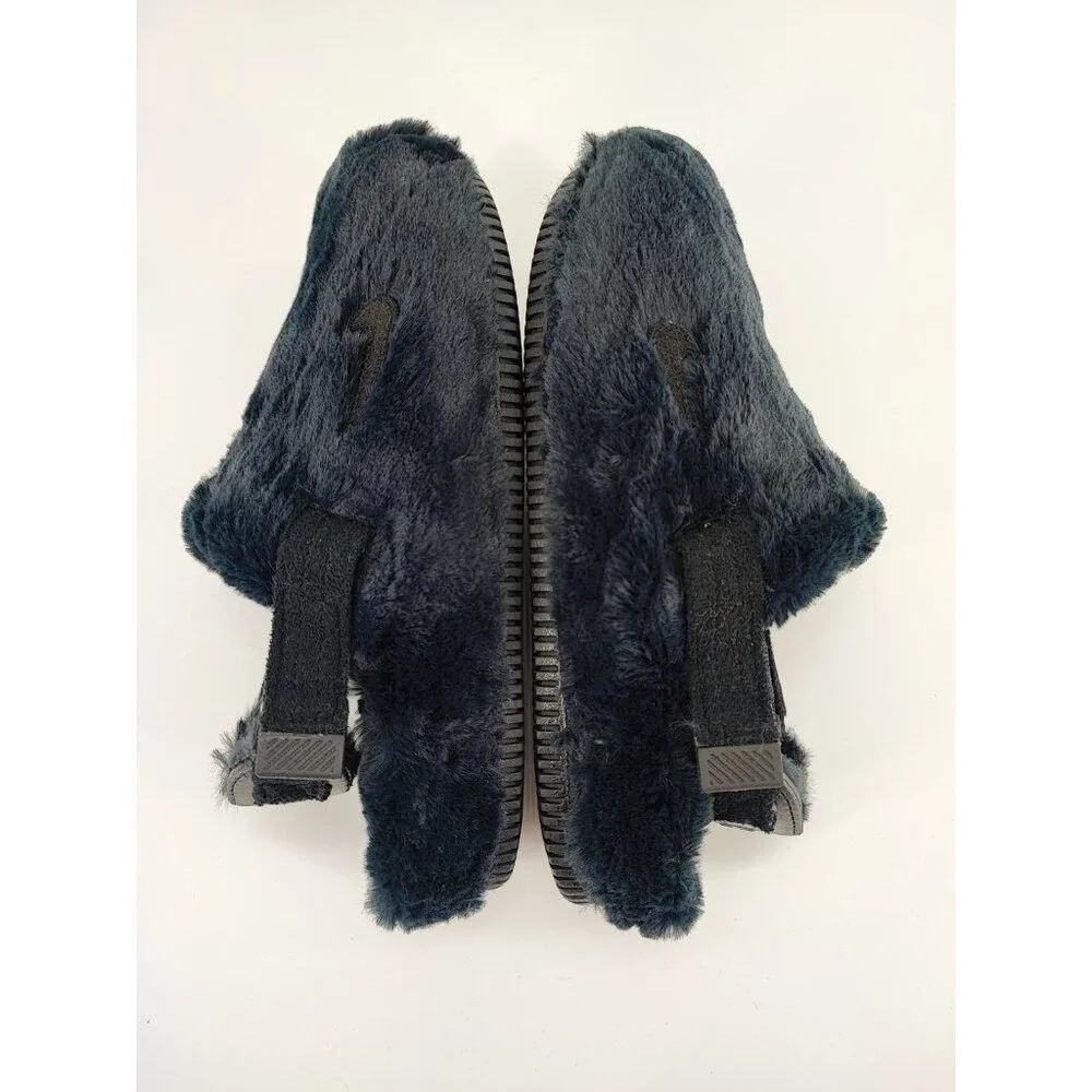 Nike Women's Calm Mule SE Black Faux Fur Clogs Size 7_4